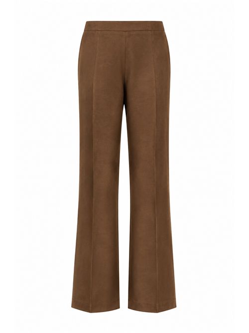 Pantaloni dritti in seta Marrone ALBERTA FERRETTI | M0308 01190096